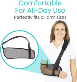 img 2 attached to Vive Mesh Shoulder Sling: Adjustable Arm Brace for Rotator Cuff Injury - Support for Men and Women - Immobilizer for Shower - Stabilizer for Elbow, Wrist, Thumb Injuries & Dislocation