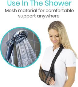 img 3 attached to Vive Mesh Shoulder Sling: Adjustable Arm Brace for Rotator Cuff Injury - Support for Men and Women - Immobilizer for Shower - Stabilizer for Elbow, Wrist, Thumb Injuries & Dislocation