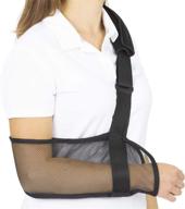 vive mesh shoulder sling: adjustable arm brace for rotator cuff injury - support for men and women - immobilizer for shower - stabilizer for elbow, wrist, thumb injuries & dislocation logo