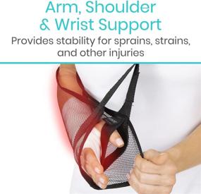 img 1 attached to Vive Mesh Shoulder Sling: Adjustable Arm Brace for Rotator Cuff Injury - Support for Men and Women - Immobilizer for Shower - Stabilizer for Elbow, Wrist, Thumb Injuries & Dislocation