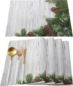 img 4 attached to Chic Tropical Pinecone Placemats Cotton Linen