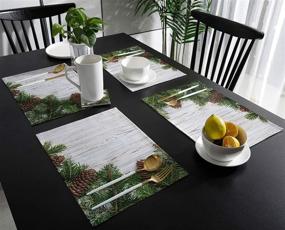 img 2 attached to Chic Tropical Pinecone Placemats Cotton Linen