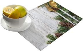 img 3 attached to Chic Tropical Pinecone Placemats Cotton Linen