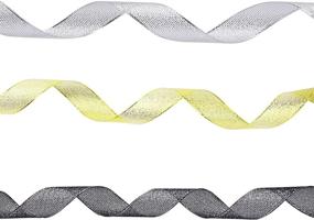 img 1 attached to 🎁 75 Yards Metallic Glitter Ribbon Set in Golden, Silvery, Silver-Black Shades - Ideal for Gift Wrapping, Birthday, Holiday, Graduation, and Party Decorations