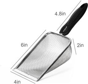 img 3 attached to REPTI ZOO 2-Pack Reptile Sand Scooper Set - Fine Mesh Shovel for Bearded Dragon Terrarium Substrate, Durable Litter Cleaner Corner Scoop Combo