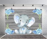 🐘 boy blue elephant background photo banner decoration: cute newborn baby girl shower backdrop, ideal for party and birthday - 7x5ft vinyl with flowers logo