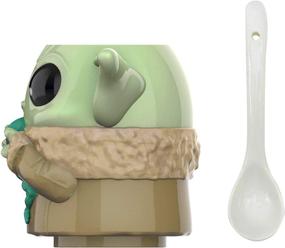 img 1 attached to 🍵 Zak Designs Star Wars The Mandalorian Sculpted Ceramic Coffee Mug with Spoon - Baby Yoda/The Child with Frog: A Unique Collectible Keepsake