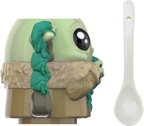 img 2 attached to 🍵 Zak Designs Star Wars The Mandalorian Sculpted Ceramic Coffee Mug with Spoon - Baby Yoda/The Child with Frog: A Unique Collectible Keepsake