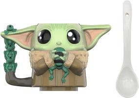 img 4 attached to 🍵 Zak Designs Star Wars The Mandalorian Sculpted Ceramic Coffee Mug with Spoon - Baby Yoda/The Child with Frog: A Unique Collectible Keepsake