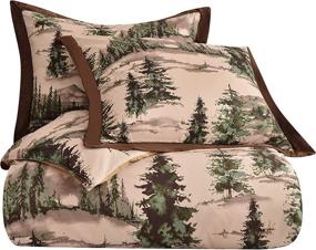 img 2 attached to 🌲 Joshua Pine Tree Nature Theme Comforter Set - HiEnd Accents 3 Piece Bedding Set, Super Queen Size, Rustic Lodge Cabin Luxury, 1 Comforter with 2 Pillow Shams and Cases