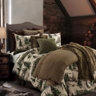 🌲 joshua pine tree nature theme comforter set - hiend accents 3 piece bedding set, super queen size, rustic lodge cabin luxury, 1 comforter with 2 pillow shams and cases logo