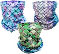 🧜 multi-purpose mermaid tail face mask trio: ultimate uv & dust protection for women's outdoor activities logo