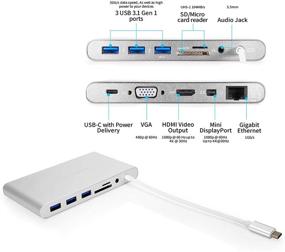 img 1 attached to 💻 Ultimate 11-in-1 HyperDrive USB C Hub for MacBook Pro & USB-C Devices: Power Delivery Charging, 5Gbps Data, 4K HDMI, 3xUSB 3.1 Ports, VGA, and More!