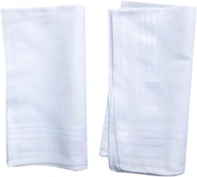 img 3 attached to The Perfect Addition to a Gentleman's Attire: LACS Solid White Cotton Handkerchiefs for Men's Accessories