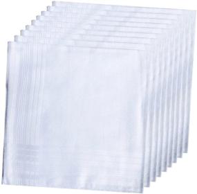 img 4 attached to The Perfect Addition to a Gentleman's Attire: LACS Solid White Cotton Handkerchiefs for Men's Accessories