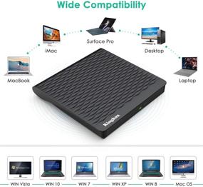 img 2 attached to 📀 Kingbox USB 3.0/Type C Dual Port External DVD Drive - Portable Slim DVD Player with High Speed Data Transfer, Ideal for Mac OS, Windows 7/8/10/Vista PC, Desktop, Laptop