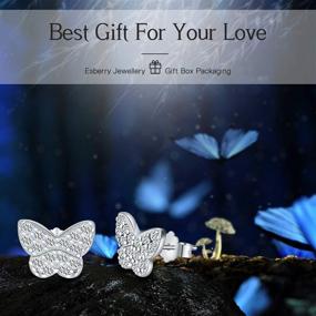 img 3 attached to 🦋 Hypoallergenic CZ Butterfly Stud Earrings | 18K Gold Plated 925 Sterling Silver | Colored Cubic Zirconia Jewelry Gifts for Women, Girls, Mom, Wife, Girlfriend