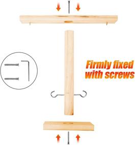 img 3 attached to 🎯 Interactive Hook and Ring Toss Game for Adults & Kids - Fast-Paced, Handmade Wooden Toy for Bars, Home, Parties - Ideal for Indoor & Outdoor Fun (Yellow)