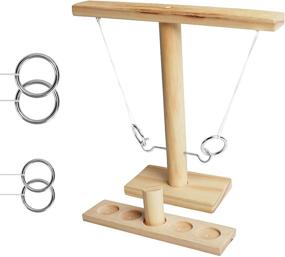 img 4 attached to 🎯 Interactive Hook and Ring Toss Game for Adults & Kids - Fast-Paced, Handmade Wooden Toy for Bars, Home, Parties - Ideal for Indoor & Outdoor Fun (Yellow)