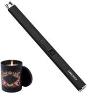 🕯️ arectech lighter electric lighter candle lighter rechargeable usb lighter plasma arc lighters: ideal for candle, camping, and kitchen in sleek black design logo