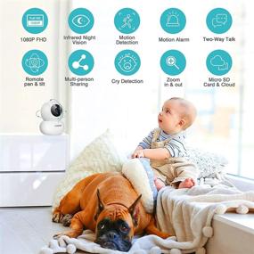 img 3 attached to 📷 1080P Wi-Fi Camera - Baby Monitor, Home Security, Pet Cam - 2.4GHz Camera with Audio - Motion Tracking, Night Vision, Cry Detection - Remote PTZ, Local Storage & Cloud Support
