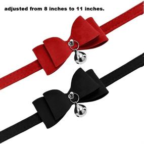 img 3 attached to 🐱 ASOCEA 2 Pack Cat Collar with Bow Tie: Stylish and Safe Pet Accessory for Small Dogs and Cats (Black & Red)