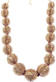 img 1 attached to RICHERA Metallic Glass Beads Necklace: The Perfect Party Look and Gift for Women and Girls