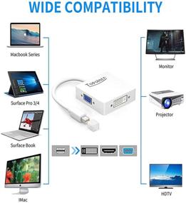 img 3 attached to TOPOINT 3 в 1 Мини-кабель адаптера Displayport DP Thunderbolt в HDMI DVI VGA для MacBook Air, старых моделей MacBook / MacBook Pro до середины 2015 года.