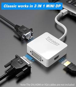 img 2 attached to TOPOINT 3 в 1 Мини-кабель адаптера Displayport DP Thunderbolt в HDMI DVI VGA для MacBook Air, старых моделей MacBook / MacBook Pro до середины 2015 года.