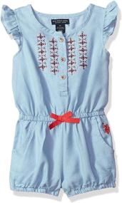img 1 attached to 👗 U.S. Polo Assn Girls' Toddler Romper Apparel