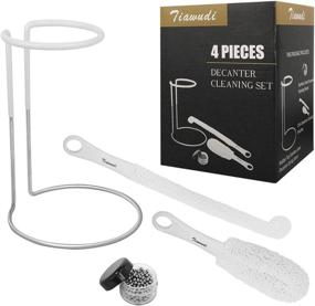 img 4 attached to 🍷 Premium Decanter Stand Bundle: Drying Rack, Cleaning Brush & Beads