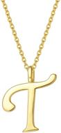 🌟 fancime yellow gold plated sterling silver initial necklace for girls monogram letter a-z necklace - fine jewelry for women & girls - 16 inch length with 2 inch extender logo