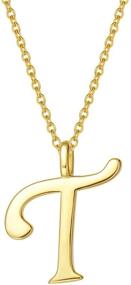 img 4 attached to 🌟 FANCIME Yellow Gold Plated Sterling Silver Initial Necklace for Girls Monogram Letter A-Z Necklace - Fine Jewelry for Women & Girls - 16 inch Length with 2 inch Extender