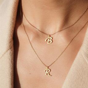 img 3 attached to 🌟 FANCIME Yellow Gold Plated Sterling Silver Initial Necklace for Girls Monogram Letter A-Z Necklace - Fine Jewelry for Women & Girls - 16 inch Length with 2 inch Extender