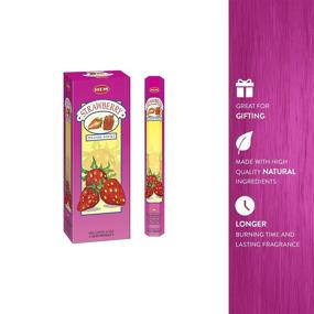 img 1 attached to HEM Strawberry Incense Sticks - Bundle of 6 Packs (120 sticks total) - Ideal for Meditation and Aromatherapy