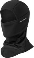 🧣 rockbros balaclava ski mask - unisex winter face mask for cold weather, thermal fleece hood for full face coverage, windproof for cycling, motorcycle helmet, and outdoor activities (black) logo