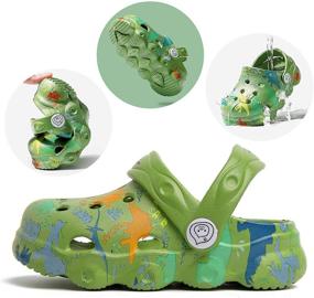 img 1 attached to Knemksplanet Dinosaur Cartoon Slippers Lightweight Boys' Shoes ~ Clogs & Mules