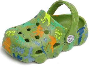 img 4 attached to Knemksplanet Dinosaur Cartoon Slippers Lightweight Boys' Shoes ~ Clogs & Mules