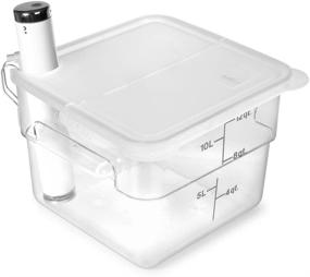 img 2 attached to 🍲 EVERIE Collapsible Hinged Sous Vide Container Lid - Fits Breville ChefSteps Joule Sous Vide Cooker and 12, 18, 22 Quart Rubbermaid Container (Corner Mount)