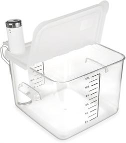 img 4 attached to 🍲 EVERIE Collapsible Hinged Sous Vide Container Lid - Fits Breville ChefSteps Joule Sous Vide Cooker and 12, 18, 22 Quart Rubbermaid Container (Corner Mount)