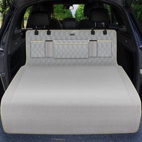 img 4 attached to 🐾 Lassie Waterproof SUV Cargo Liner for Dogs with Storage Bags - 100% SUV Dog Cover with Bumper Flap Protector, Machine Washable Pet Seat Covers for Back of SUV, Truck