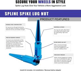 img 2 attached to Аксессуары для колес Набор из 24 цельнометаллических гаек с синими шипами M14X1