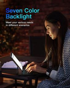 img 2 attached to 🎹 Inateck Keyboard for iPad Air 4th 2020 & iPad Pro 11 Inch - 7-Color Backlight, Shortcut Keys, KB08001 Black