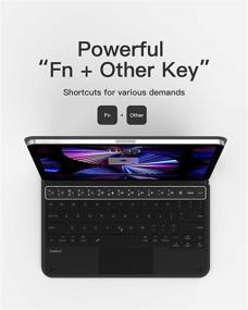 img 1 attached to 🎹 Inateck Keyboard for iPad Air 4th 2020 & iPad Pro 11 Inch - 7-Color Backlight, Shortcut Keys, KB08001 Black