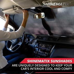 img 2 attached to 🌞 SHINEMATIX Foldable Windshield Sunshade: Premium Heat Shield for Sports Cars, SUVs, and Trucks, Blocks UV Rays, Keeps Your Vehicle Cool - Medium Fit