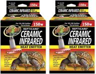 🔥 zoo med repticare ceramic infrared heat emitter 150 watts - pack of 2: reliable heat solution for reptiles logo