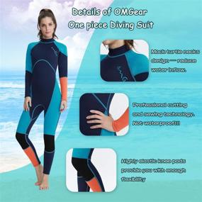 img 2 attached to OMGear Wetsuit 3mm Neoprene Full Body UV Protection Long Sleeves Scuba Diving Suit, Back Zipper Swimsuit for Scuba Diving, Surfing, Snorkeling, and Swimming - Men and Women