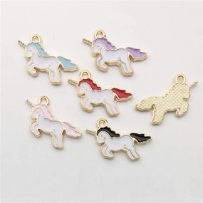 img 2 attached to 50pcs Gold Plated Enamel Unicorn DIY Jewelry Charms (M158) - Cute Pendants for Necklace, Bracelet, Earring Making - DIY Jewelry Accessories