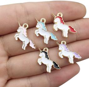 img 3 attached to 50pcs Gold Plated Enamel Unicorn DIY Jewelry Charms (M158) - Cute Pendants for Necklace, Bracelet, Earring Making - DIY Jewelry Accessories