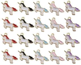 img 4 attached to 50pcs Gold Plated Enamel Unicorn DIY Jewelry Charms (M158) - Cute Pendants for Necklace, Bracelet, Earring Making - DIY Jewelry Accessories